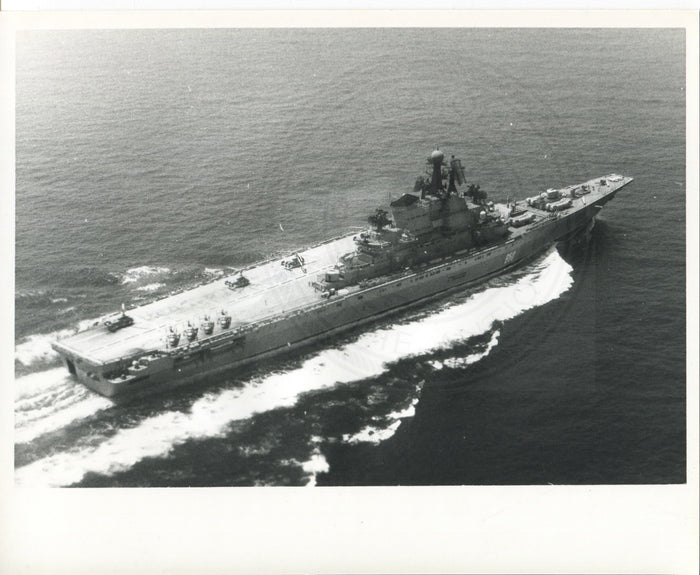 Official U.S. Navy photo of Soviet aircraft carrier Kiev underway. - Annapolis Maritime Antiques