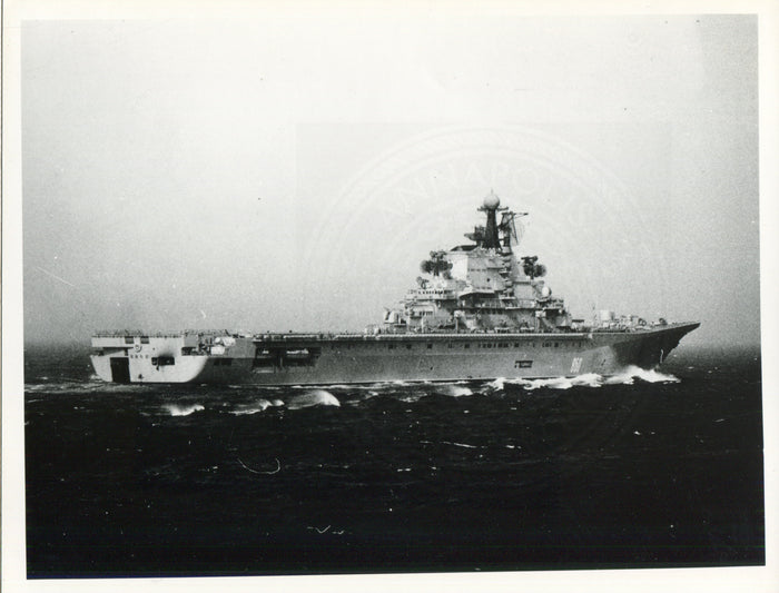 Official U.S. Navy photo of Soviet aircraft carrier Kiev underway. - Annapolis Maritime Antiques