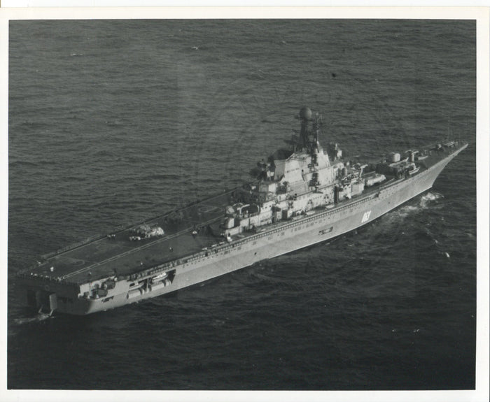 Official U.S. Navy photo of Soviet aircraft carrier Kiev underway. - Annapolis Maritime Antiques