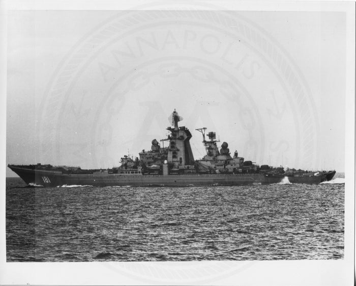 Official U.S. Navy photo the Soviet nuclear powered missile cruiser Kirov. - Annapolis Maritime Antiques
