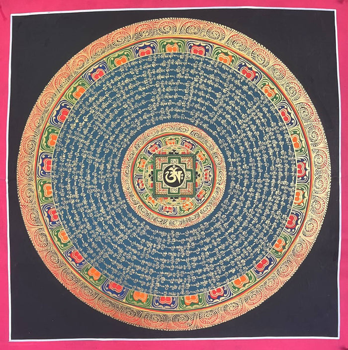 Om Mandala Thangka - Handpainted Art