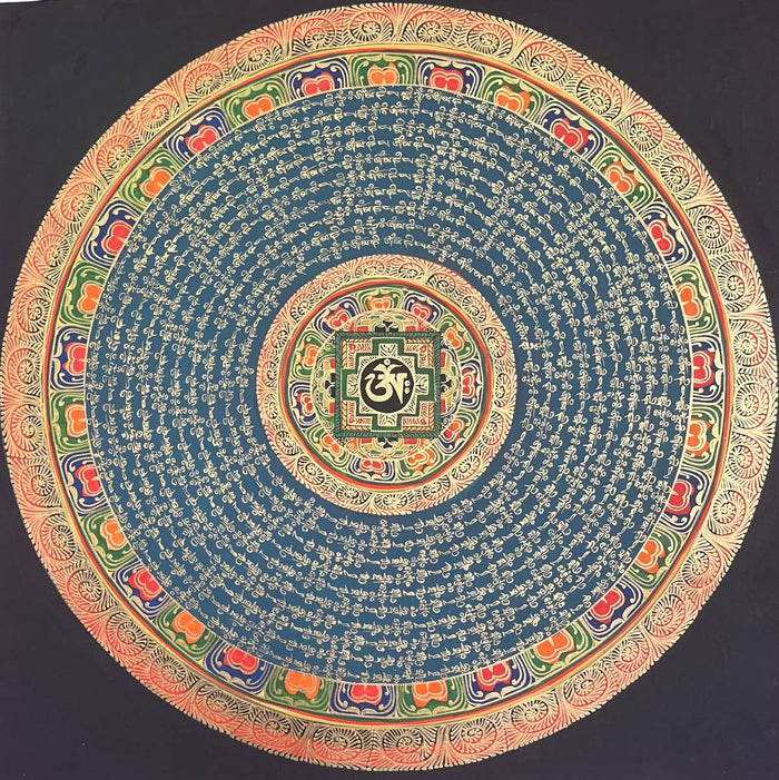Om Mandala Thangka - Handpainted Art
