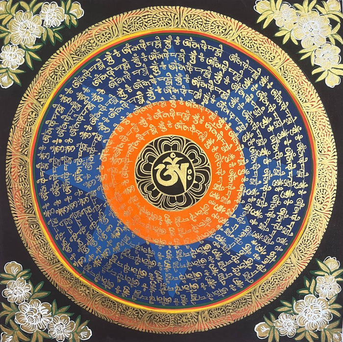 Om Mandala Thangka - Handpainted Art