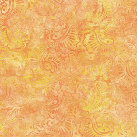 Orange/Yellow Wavy Fans Batik