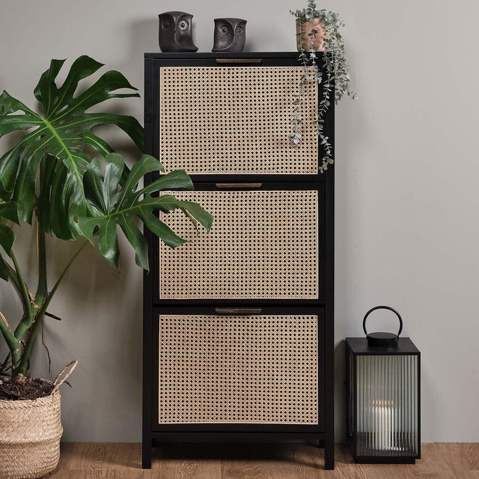 Charlie shoe cabinet - 3 door - black - Laura James