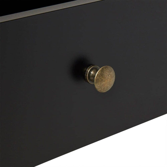 Charlie Two Drawer Bedside Table in Noir Black - Laura James