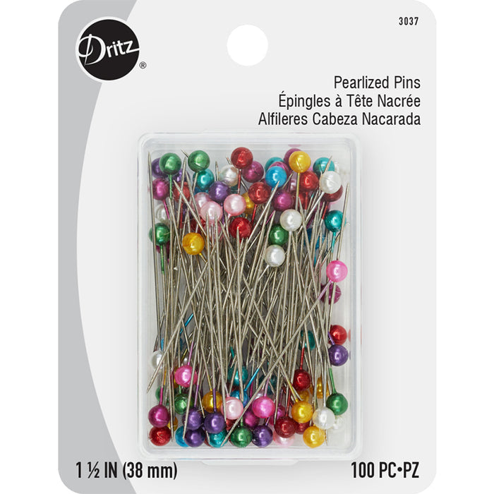 Pearl Head Pins 1 1/2 Ast 100ct