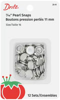 Pearl Snap Fastener 12ct Round White # 25R