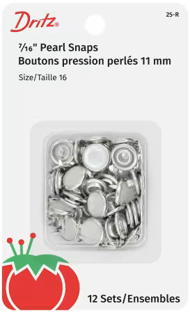 Pearl Snap Fastener 12ct Round White # 25R