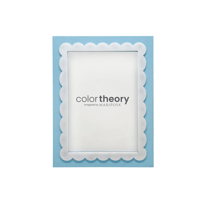 Periwinkle Blue with White Scalloped Acrylic Border 5x7 Frame