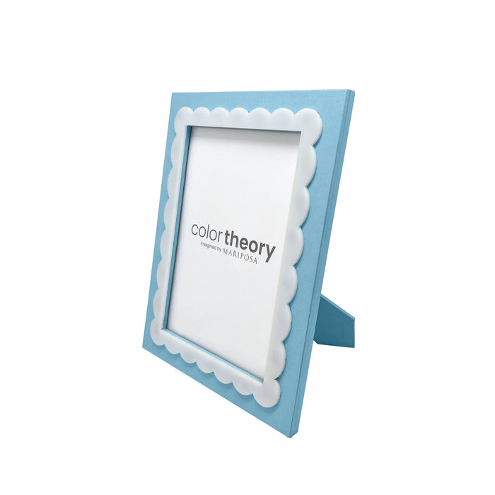 Periwinkle Blue with White Scalloped Acrylic Border 5x7 Frame