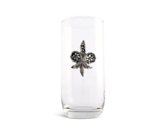 Pewter Embellished Fleur de Lis Tumblers