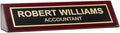 Piano Finished Rosewood Desk Name Plate