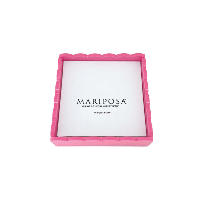 Pink Scallop Napkin Box with Insert