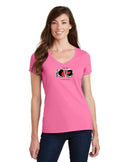 Pontiac 100th Anniversary Ladies Short Sleeve V-neck Gildan T-shirt