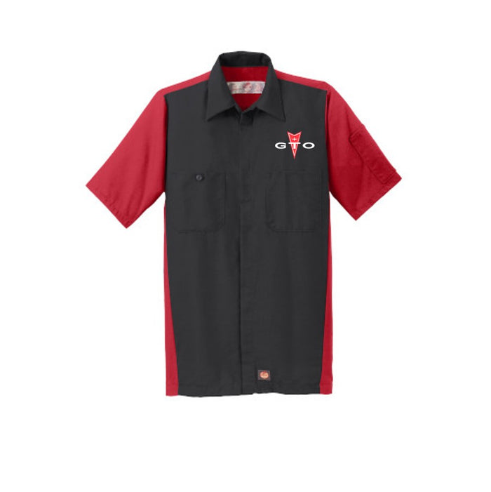 Pontiac GTO Red Kap Regular Fit Short Sleeve Two-Tone Mechanics Shirt