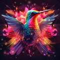 Pretty Little Neon Hummingbird