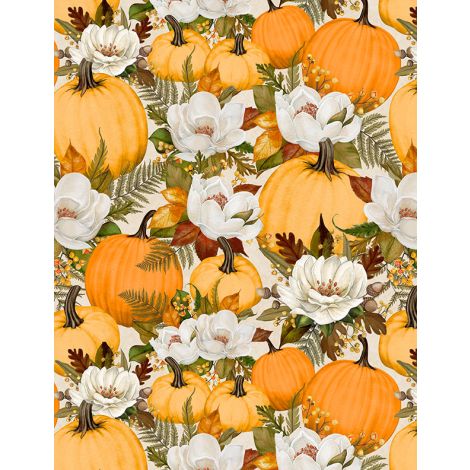 Pumpkin and Florals Cream- Oh My Gourd