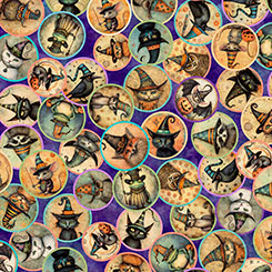 Purple Animal Witches Medallions- Witchypoo