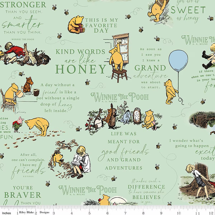 Quotes Green- Winnie the Pooh Flannel