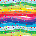 Rainbow Waves with Dots Flannel