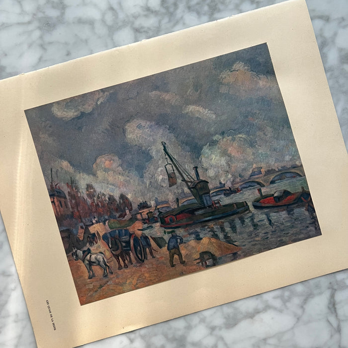 Rare Vintage 1949 Cézanne "Les Quais De La Seine" French Offset Lithograph