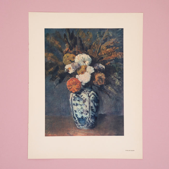 Vintage Art Print of Vase de Fleurs by Cézanne