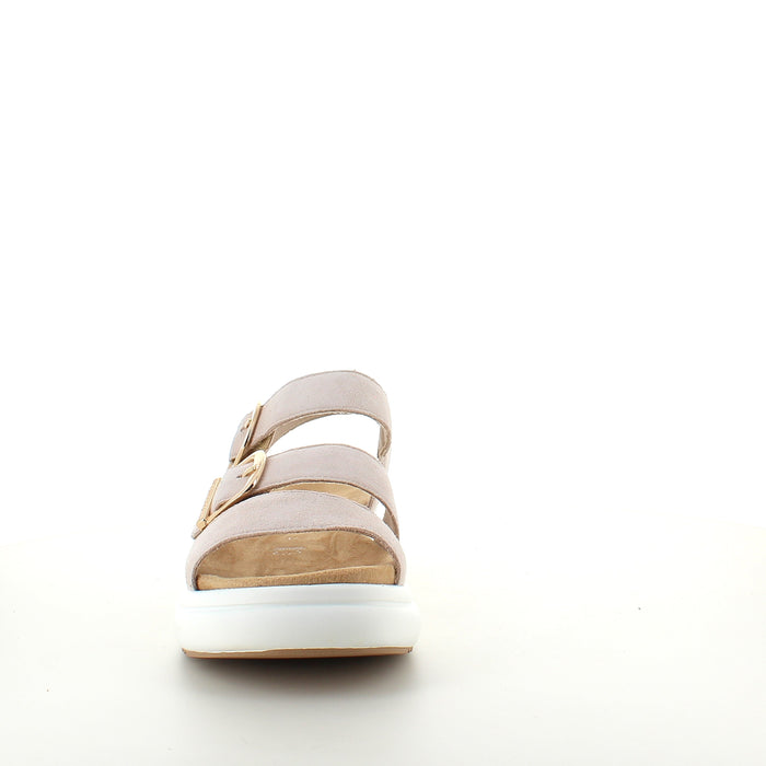 Remonte sandal i beige med vit sula – komfort och flexibilitet