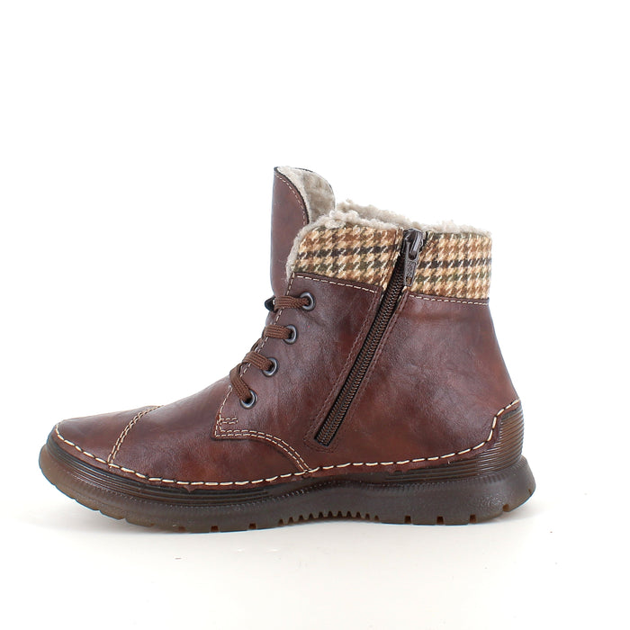Rieker vinterstövel för dam i mörkbrun – varm och bekväm stövel med dragkedja