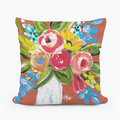 Roses on Coral Pillow