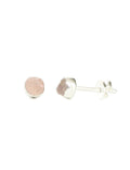 Rough Rose Quartz Studs Sterling Silver Studs