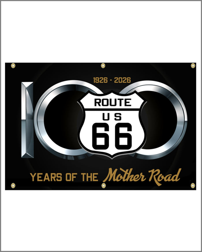 ROUTE 66 100th Anniversary Mother Road Vinyl Garage Banner