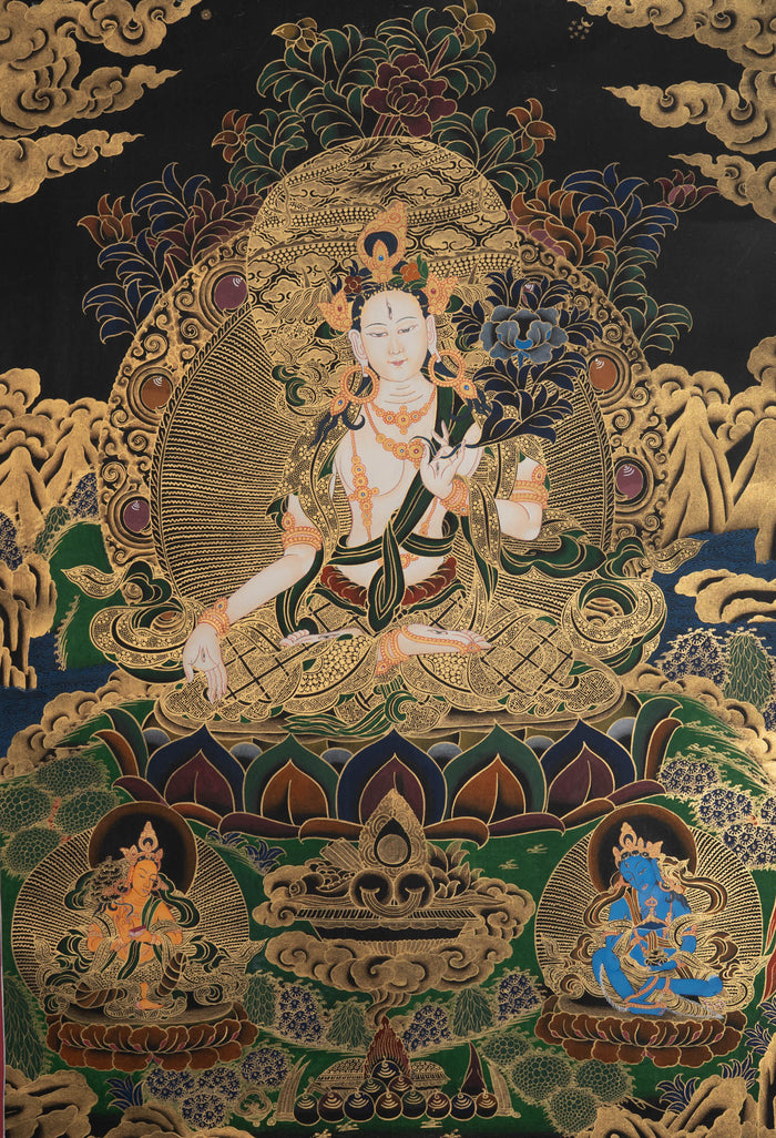 White Tara Thangka - Sacred  Tibetan Painting