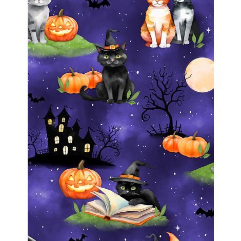 Scenic Cats Purple- Spooky Tails