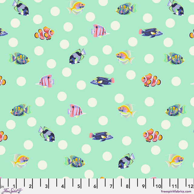 School Crossing- Seafoam- Floral Reef