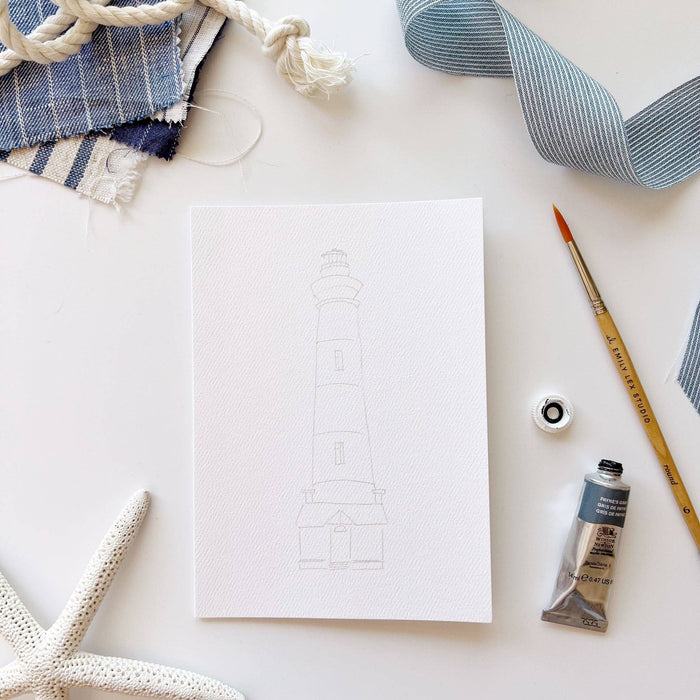 Seaside paintable notecards - The Preppy Bunny
