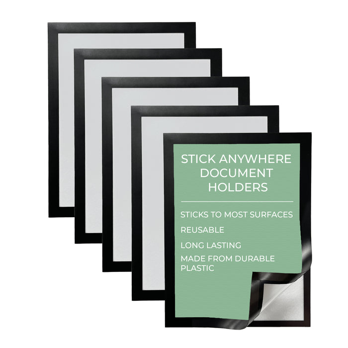 Semi-Permanent Self-Adhesive Backed Document Holder (Pack of 5)