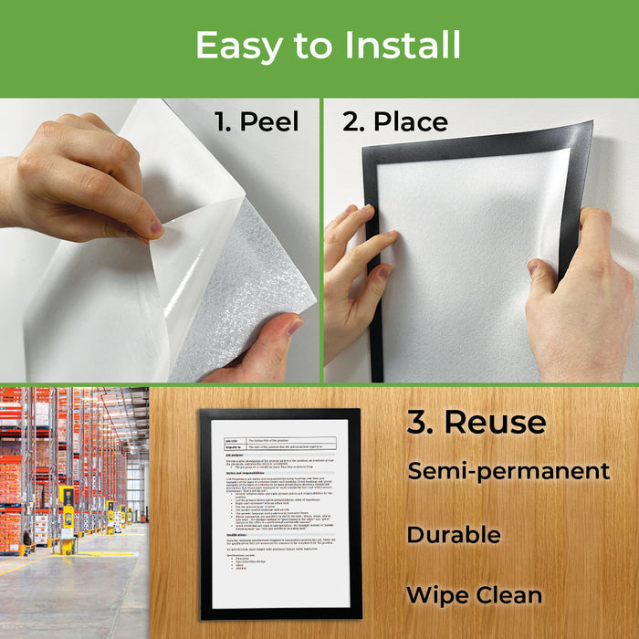 Semi-Permanent Self-Adhesive Backed Document Holder (Pack of 5)