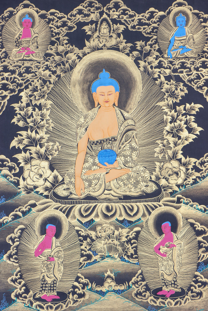 Shakyamuni Buddha Thangka Painting for meditation and reflective activities.
