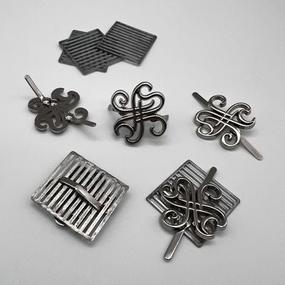 Signature Scroll Motif Metal Bag Tag - Nickel