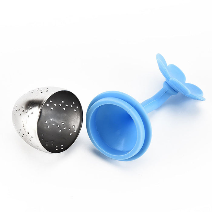 Silicone and Stainless Steel Flower Tea Infuser with Drip Tray 4 Piece - Eucalyptus And Sage | Tea, Coffee, Mug, and Cup products for men and women of all ages