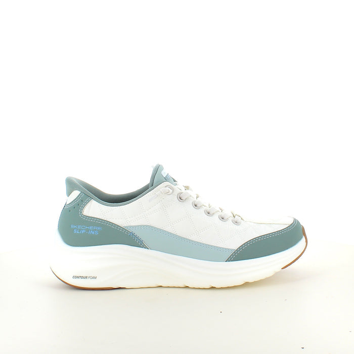 Skechers Slip-ins Contour Foam Cozy Fit i vitt och grönt