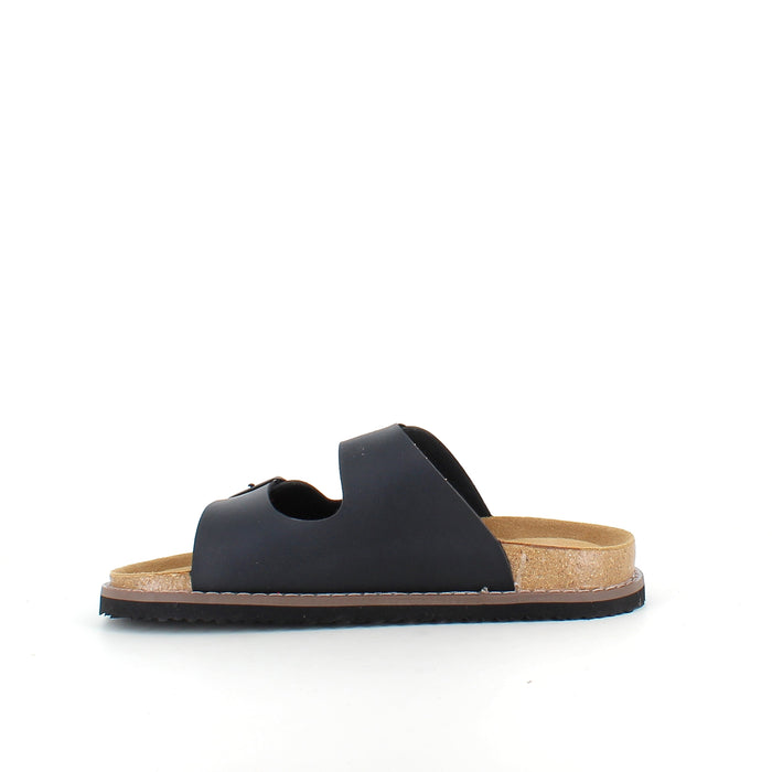 Slip-on biosandal i svart – stabil komfort för vardagen