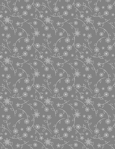 Small Floral Toss Gray- Cottage Reverie