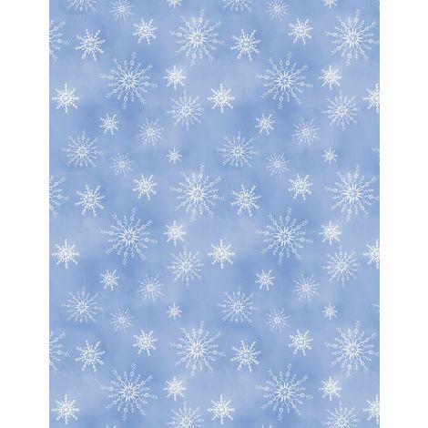Snowflakes All Over Light Blue- Let It Snow-Man!
