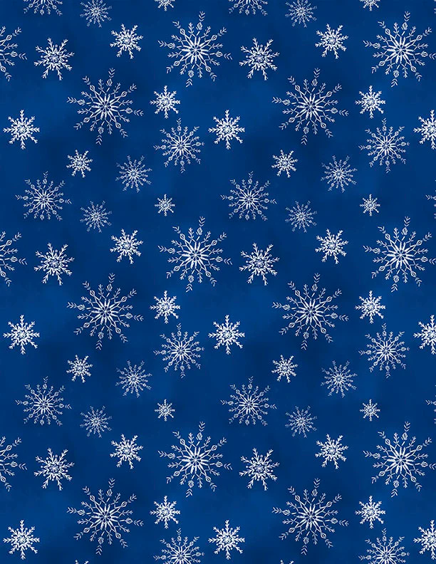 Snowflakes Dark Blue- Let It Snow- Man!