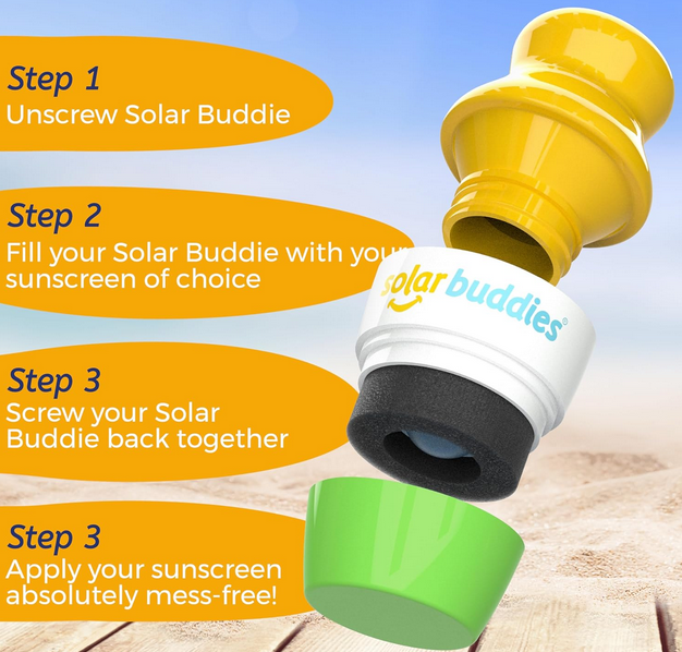 Solar Buddies Blue - Refillable Sunscreen Applicator