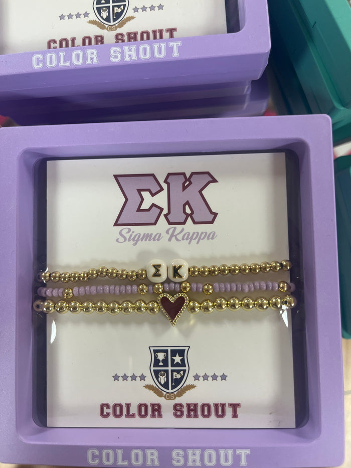 Sorority Love Bracelet Stack- Sigma Kappa