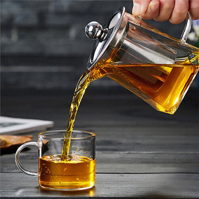 Stainless Steel Heat Resistant Glass Tea Pot - Eucalyptus And Sage | Tea, Coffee, Mug, and Cup products for men and women of all ages