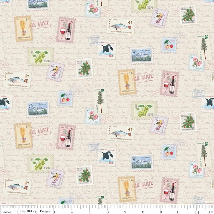 Stamps Print Cream